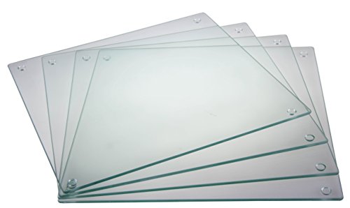 Set de 4 tablas de cortar antideslizantes en vidrio miniatura 3