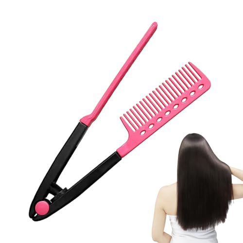 Imagen de Cepillo Alisador Para Pelo Cepillo Plancha Alisador Para Salon Profesional Con Púas En Forma De V Herramienta De Alisado Para Casa Viaje Citas Y Trayectos Diarios