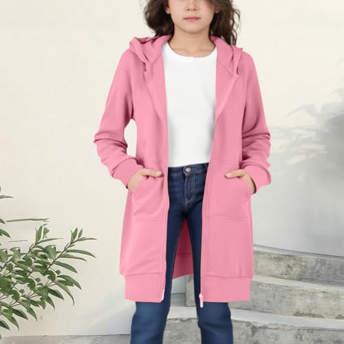 Hoodies For Teen Girls - Fleece Long Zip Up Sweatshirt Jacket, Fall Winter Fashion Outfits, Kids Clothing 5-14 Years4