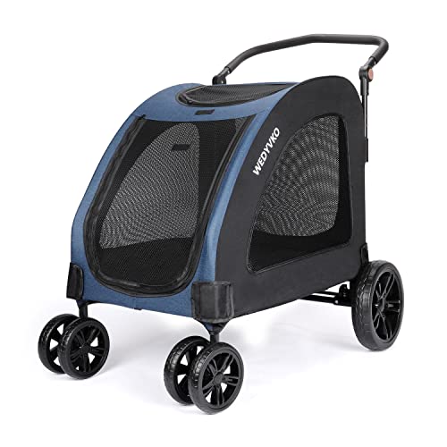 Virzen Dog Stroller Pet, Foldable 4 Wheels Cart, Mesh Skylight