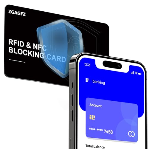 6 Pack RFID Blocking Card, NFC Debit Credit Card Passport Protector, Entire Wallet Protection Blocker Set for Men & Women, Smart Slim Design Perfectly fits in Wallet and Purse-Black (6)