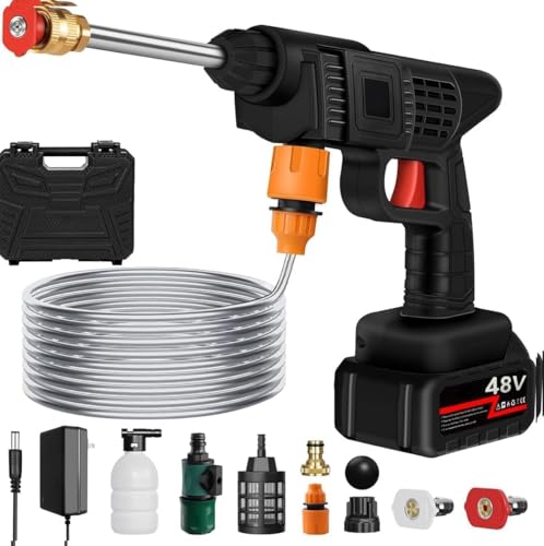 Vrishay Cordless Portable Wireless Pressure Washer Gun 48V 12000m...