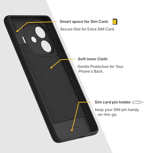 Image of Outlouders Back Cover for iQOO Neo 10R 5G / iQOO Z9 Turbo 5G / Vivo Y200 GT 5G | Full Camera Protection | TPU Soft Flexible Shockproof Back Case (Black)