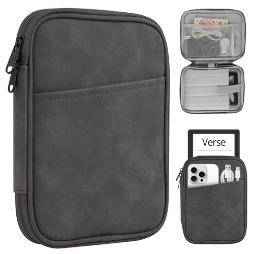 HoYiXi Universal Sleeve Hülle für 7' Kindle Paperwhite/Colorsoft 2024 Kompatibel mit 6'-6.8'' Kindle Paperwhite 2021-2012/Pocketbook/Kobo/Tolino/Sony/Tolino/Sony E-Book Reader,grau