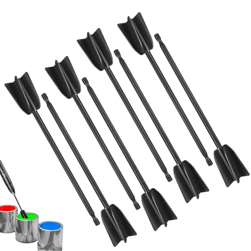 Mailfull Lot de 8 mélangeurs de peinture pour foret 1/4 - Réutilisables - Pour résine époxy et silicone - Peinture et vernis céramique