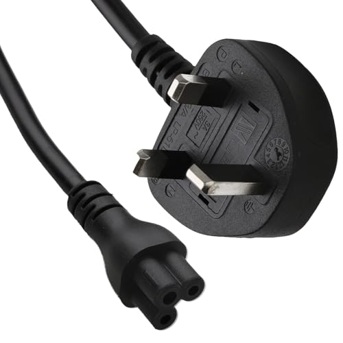 Cavo Di Alimentazione Universale A Trifoglio (C5) 1.8m – UK Plug, Per Caricabatterie Dell E HP