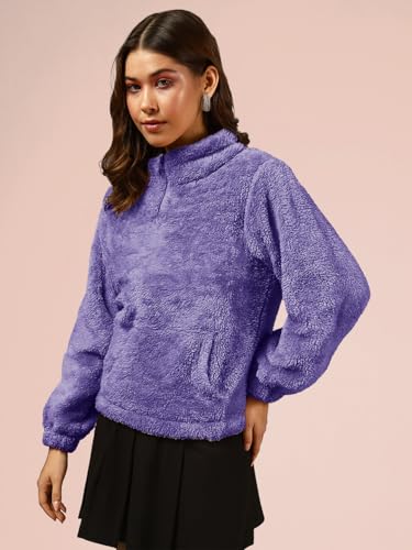 Image of THE DRY STATE Women's Fur Pull Over With High Neck