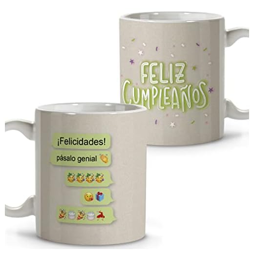 LolaPix Regalo Cumpleaños Mujer. Tazas Originales para Regalar. Taza Desayuno. Taza Cerámica. 330 ml. Cumple Whatsapp
