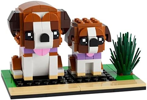 LEGO BrickHeadz Saint Bernard Dog and Puppy Set 40543, Green,pink - Image 4