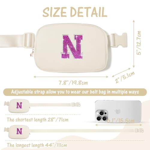 Image of 6 7 8 9 10 11 12 Year Old Girl Gifts Personalized Birthday Gifts for Her Sister Daughter Initial Crossbody Bag Fanny Pack Purse for Teen Girl Gifts Trendy Stuff Preppy Stuff (Ivory-N)
