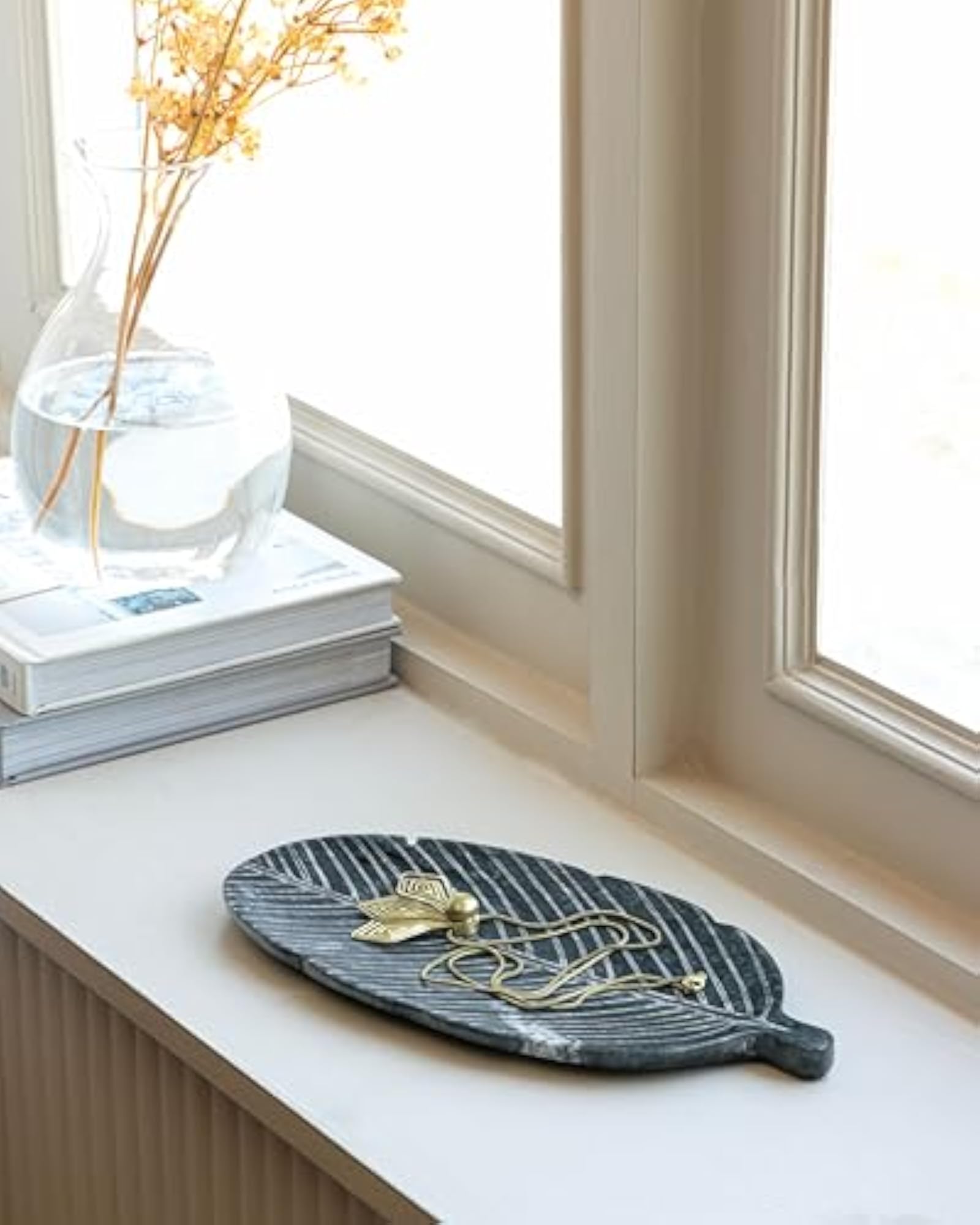Marble Leaf Green Platter, Premium Serving Platter
