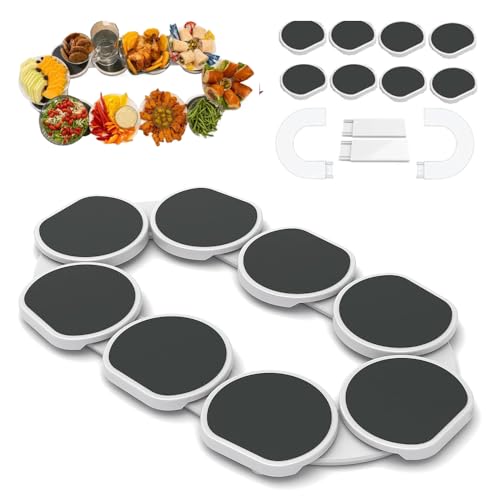 Lazy Susan Turntable for Dining Table Rotating Food Serving Turntable 360 Rotation Revolution Server Tray Large Desktop Expandable Lazy Susan Cupboard Organiser for Table Centre Party Kitchen