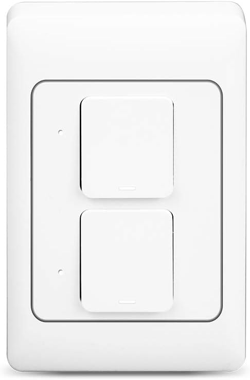 WiFi Light Switch,Compatible with Alexa and the Google Assistant,LED/Incandescent Switch,No Hub Required,Neutral wire requires,Single-Pole(two gang)