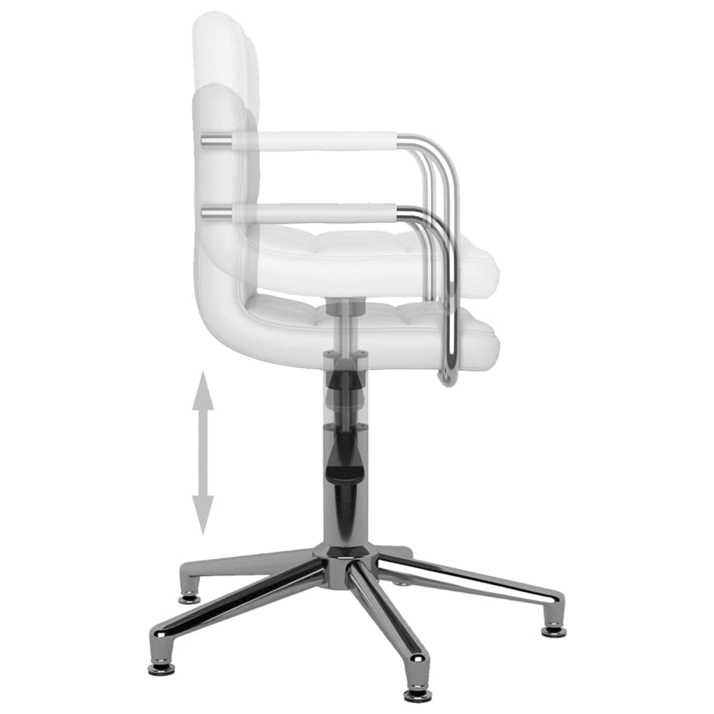 Mesa de comedor, sillas de sala de estar, sillas de comedor multifuncionales, 2 piezas, giratorias, de piel sintética, blanca, para comedor, estudio, dormitorio