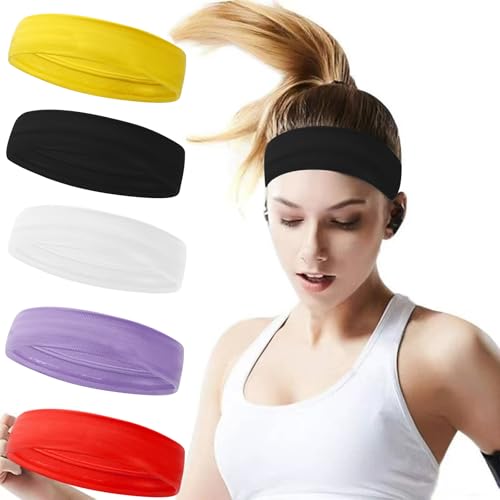 Image of Workout Headbands Non Slip Headband Sport Headbands Sweatbands Elastic Sport Hair Bands for Sports Travel Indoor Fitness Gym