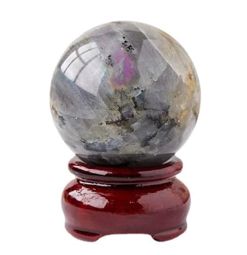 Home Decor Purple Labradorite Crystal Ball Crystal Stone Sphere Gemstone Ball Quartz Crystals for Divination, 35~40mm