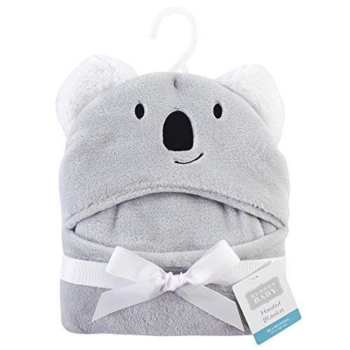 Image of Hudson Baby Unisex Baby and Toddler Hooded Animal Face Plush Blanket, Koala, One Size