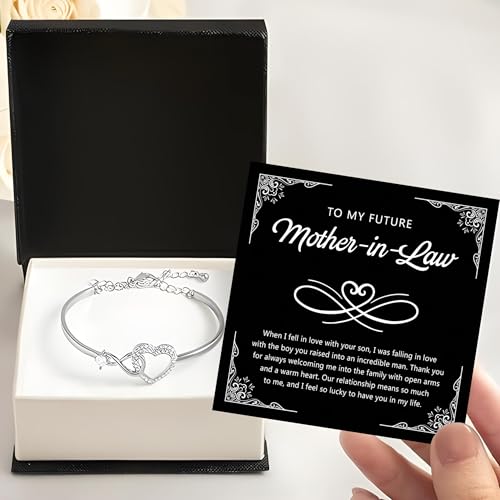 To My Mother in Law Infinity Heart Bracelet, Jewelry Present, Thoughtful Gift On Mother's Day Birthday Christmas With Heartfelt Message & Elegant Box3