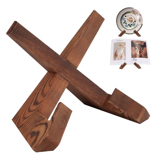 Wooden Cookbook Display Stand Holder - Adjustable, Foldable, Rustic Wood Design, Perfect for Kitchen Countertops, Tablets, Recipe Books, and Photos, Great Gift for Home Chefs and Cook Lovers