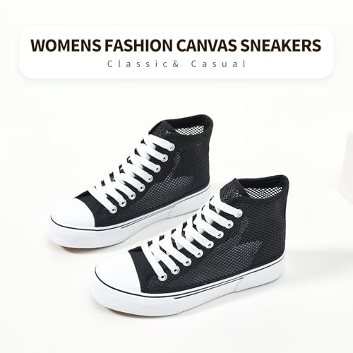 Image of hash bubbie High Top Canvas Sneakers Fashion Walking Shoes | high tops non slip on walking breathable casual comfortable lace up tennis shoes