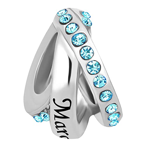 Image of LSxAB Birthstones Charms fits Pandora Bracelet for Women Happy Birthday to January-December Charm for Bracelet Necklace Pendant for Women Jewelry
