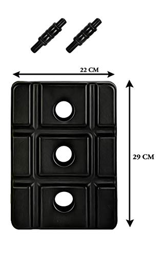 Image of VICTORY Heavy Cricket Stumps Plastic Wickets Set with 3 Stumps + 2 Bails + 1 Stand | Full Size Wickets for Cricket Ground, Tournament Wicket Grey Set