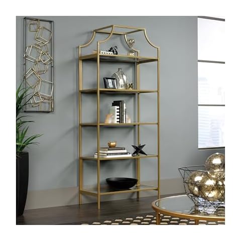 Sauder International Lux Bookcase, Satin Gold Finish Cover