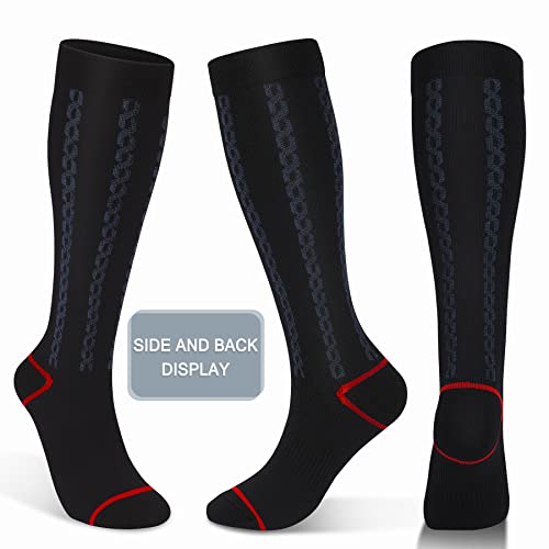 Image of FULLSOFT Medical Graduated 30-40mmHg Compression Socks for Women&Men Circulation Knee High Socks Hiking Running Stockings