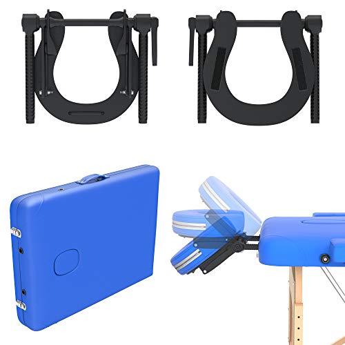 Lettino Massaggio Professionale 2 Zone - Lettino Massaggi,Lettino Estetista Fisioterapia,Tattoo, In Legno Portatile Richiudibile (Blu) - 3