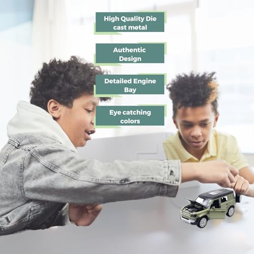 Image of Diecast Defender Small Toy Car with Openable Doors, Bonnet & Boot Pull Back Action for Kids Alloy Metal Diecast Model (Multi Color - Color as per Availability)