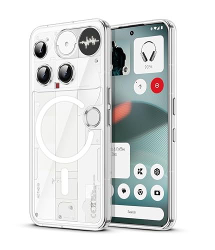Image of KAPAVER Essential Magnetic Back Cover Case Compatible with Nothing Phone 3 -Clear (PC+TPU) (Nothing Phone 3 - Magnetic Clear)