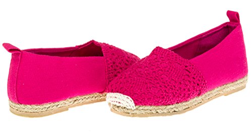 Chatties Toddler Crochet & Canvas Espadrilles Size 7/8 - Fuchsia