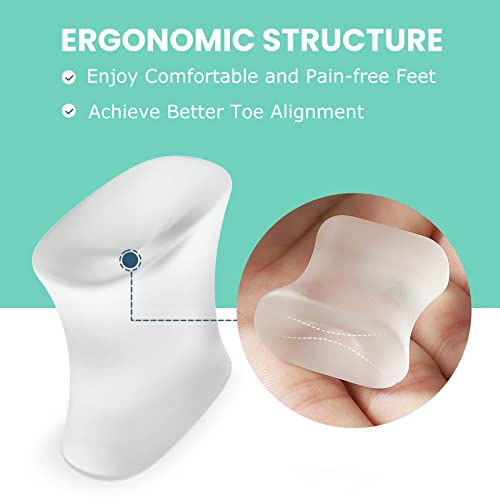 Image of Welnove 36-Pack Gel Toe Separators - Bunion Pads - Toe Spacers for Straightening Overlapping Toes for Men and Women - Transparent
