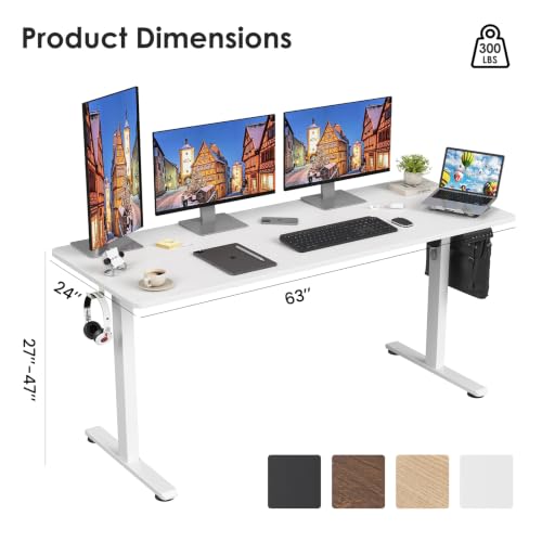 Image of STARY Electric Standing Desk Adjustable Height Sit Stand Home Office Desk with Splice Board