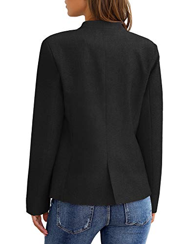 GRAPENT Women's Business Casual Pockets Work Office Blazer Back Slit Jacket Suit2