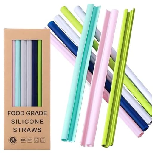 Pajitas de Silicona Reutilizables, de Calidad Alimentaria, sin BPA, Diseño Plegable y Desplegable, Fácil de Limpiar, Compatible con Calor y Frío.