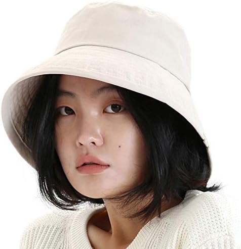 UNDERCONTROL Vintage Bio Washed Cotton Fabric Gold Label Deep Long Brim Adjustable Four Seasons Bucket Hat Korea Safari Hat (BIO Ivory)