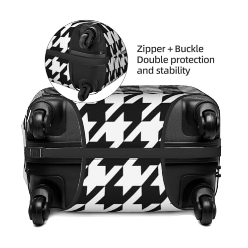 Houndstooth Black Print Luggage Cover Suitcase Protector Anti-scratch Fits 18-32 Inch Trolley Case4