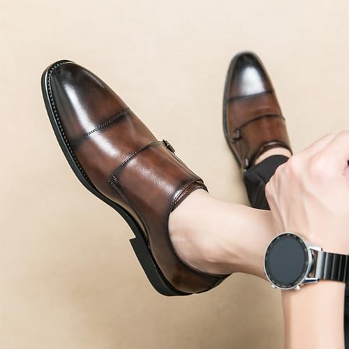 YZABEL Slip-On Men's Leather Shoe Fashion Dress Shoes Pointed Toe Split Casual Formal Loafers Business Wedding Oxfords Formal Tuxedo Shoes for Men2