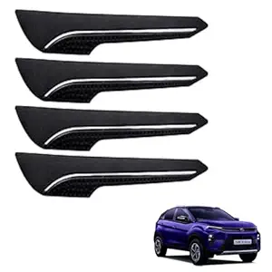 Autokaar Car Front and Rear Bumper Corner Guard Protection Chrome Line Universal for Tata Nexon/Punch/Tiago/Altroz/Harrier/Safari/Tigor/Indica/Sumo/Hexa/Harrier/Nexon EV - Set of 4