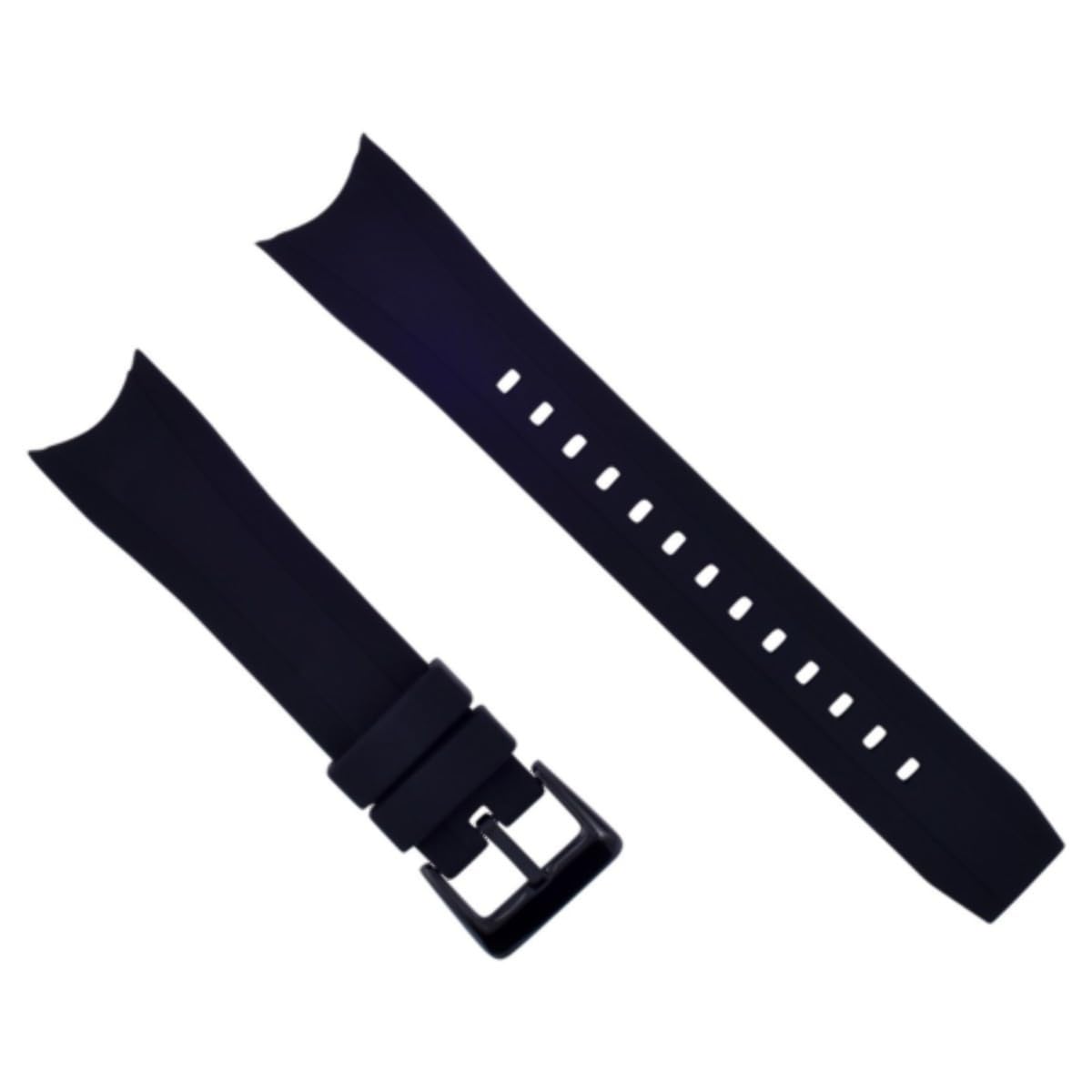 Ewatchparts Rubber Band Strap Compatible With Citizen BN0085-01E BJ2110 BJ2115-07E BJ2117-0 Black Buckle