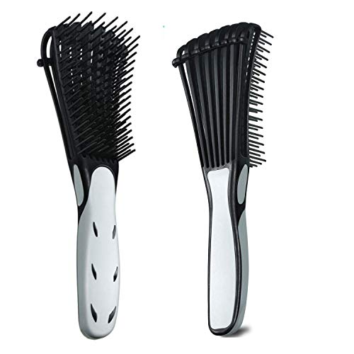 AIITLLYNA Detangling Brush for Natural Hair-detangling Hairbrush for afro hair 3a to 4c Kinky Wavy,Curly,Coily Hair,Detangle Easily with Wet/Dry, Conditioner, Improve Hair Texture-Easy Clean (BLACK)