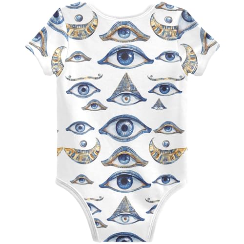 Pigsaly Magic Evil Eyes Unisex Baby Bodysuits Blue Magical Eyes Newborn Short Sleeve Summer Jumpsuit Boy Girl 6M2