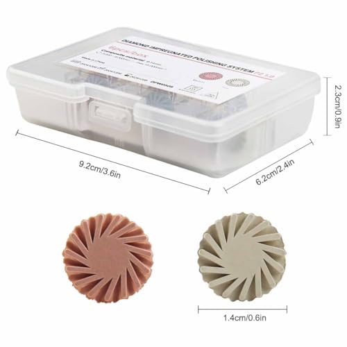 Image of Dental Composite Resin Polishing P2 Disc Polisher Wheels Diamond 2-Step Polishing System 14mm Wheel Kit Spiral