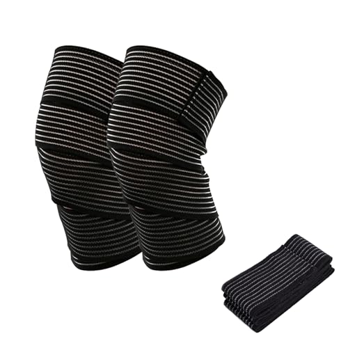 ALLVD スポーツ サポート調整可能 簡単脱着 スピードラップ 伸縮 ベルクロ フリー バンド 加圧 ラップ 保護 サポーター/ひざ隠し包帯 男女兼用 通気性 伸縮性 (150p, 2枚入り)