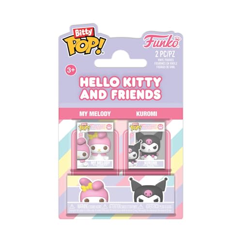 Funko Bitty zestaw 2 szt. Sanrio My Melody & Kuromi - 2,2 cm - do kolekcjonowania, pomysł na prezent, skarpety imprezowe, dekoracja tortu
