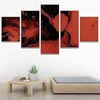 SIGNWIN 5 Panel Canvas Wall Art Modern Art 3D Abstract Abstract Brushstroke Contemporary Digital for Home Decorations Ready to Hang - 60