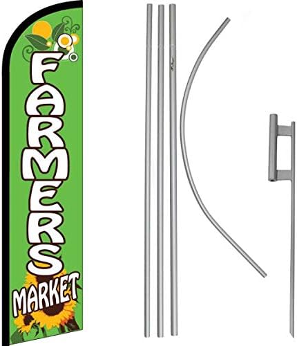 Farmer's Market Windless Banner & Pole Kit