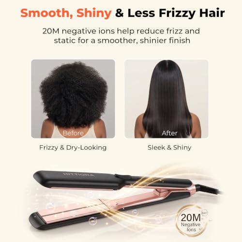 1 75 Wide Ceramic Hair Straightener for Women Infrared Ionic Flat Iron - image 3