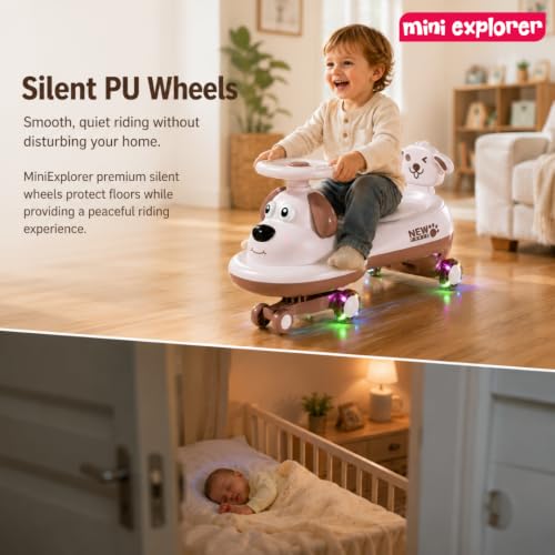 Image of MiniExplorer Twisting Swing Magic Car for Kids, Boys & Girls Age 1-5, Pink